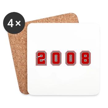 2008 Year Number - Coasters (set of 4) - white - Front