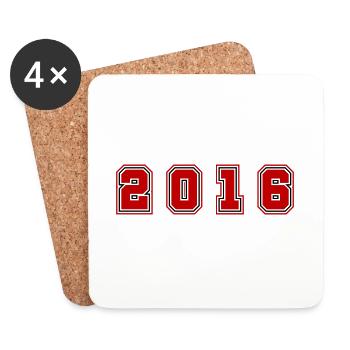 2016 Year Number - Coasters (set of 4) - white - Front