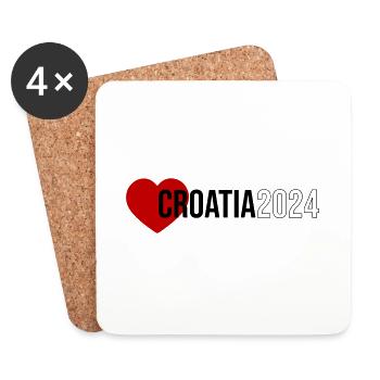 Croatie 2024 Vacances du cœur - Dessous de verre (lot de 4) - blanc - Devant