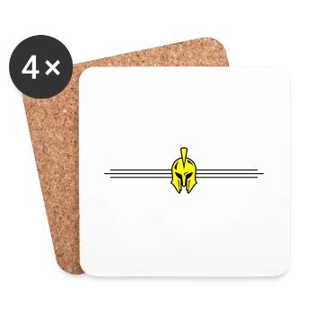Logo du casque Spartan - Dessous de verre (lot de 4) - blanc - Devant