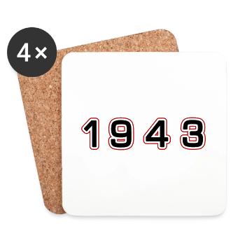 1943 Jahr Zahl - Untersetzer (4er-Set) - Weiß - Vorne