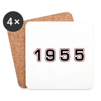 1955 Jahr Zahl - Untersetzer (4er-Set) - Weiß - Vorne