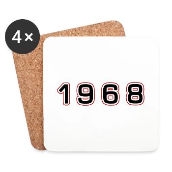 1968 Year Number - Coasters (set of 4) - white - Front