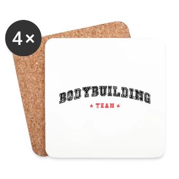 Équipe de musculation - Dessous de verre (lot de 4) - blanc - Devant