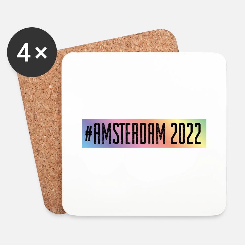 Amsterdam 2022 - Untersetzer (4er-Set) - Weiß
