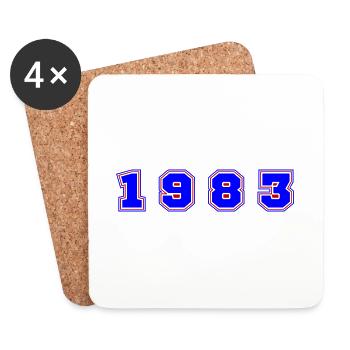 1983 Jahr Zahl - Untersetzer (4er-Set) - Weiß - Vorne