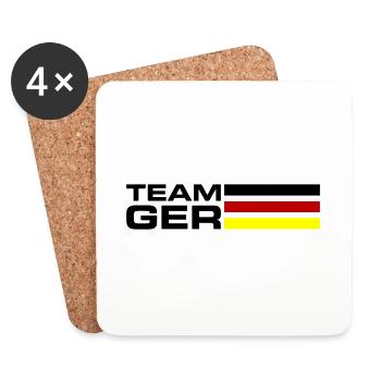 Équipe d’Allemagne - Dessous de verre (lot de 4) - blanc - Devant