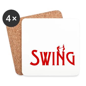 Paar, das Swing tanzt - Untersetzer (4er-Set) - Weiß - Vorne