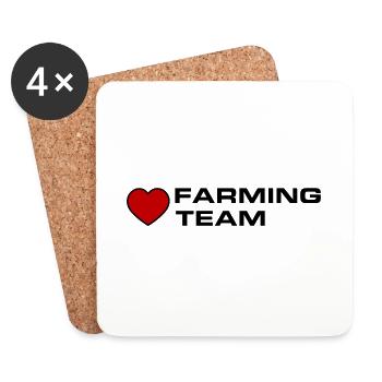 Farming Team Herz - Untersetzer (4er-Set) - Weiß - Vorne
