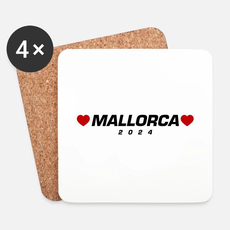 Mallorca 2024 Herz - Untersetzer (4er-Set) - Weiß