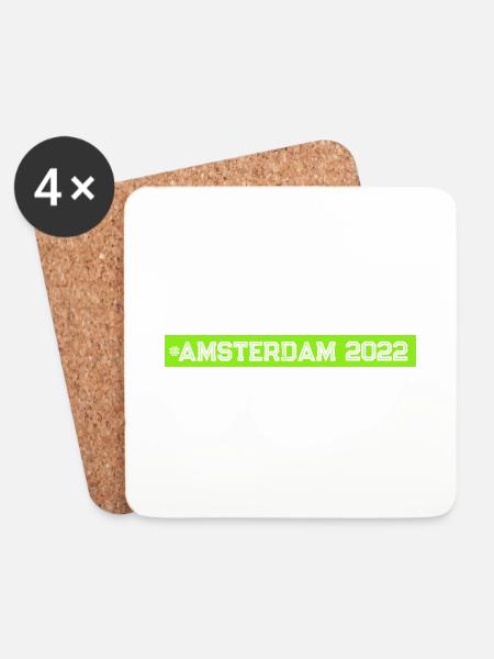 Amsterdam 2022 - Untersetzer (4er-Set) - Weiß