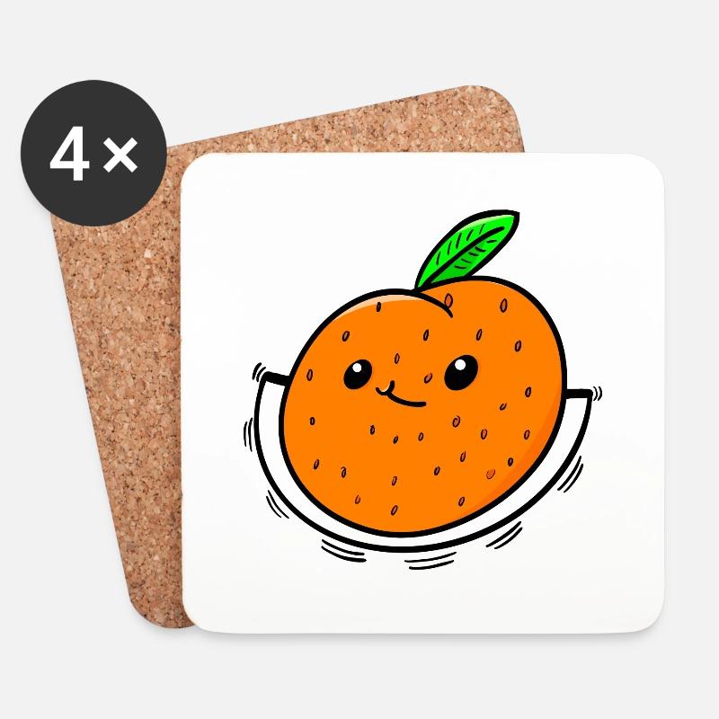 Sportliche Orange Obst Gesund Vitamine - Untersetzer (4er-Set) - Weiß