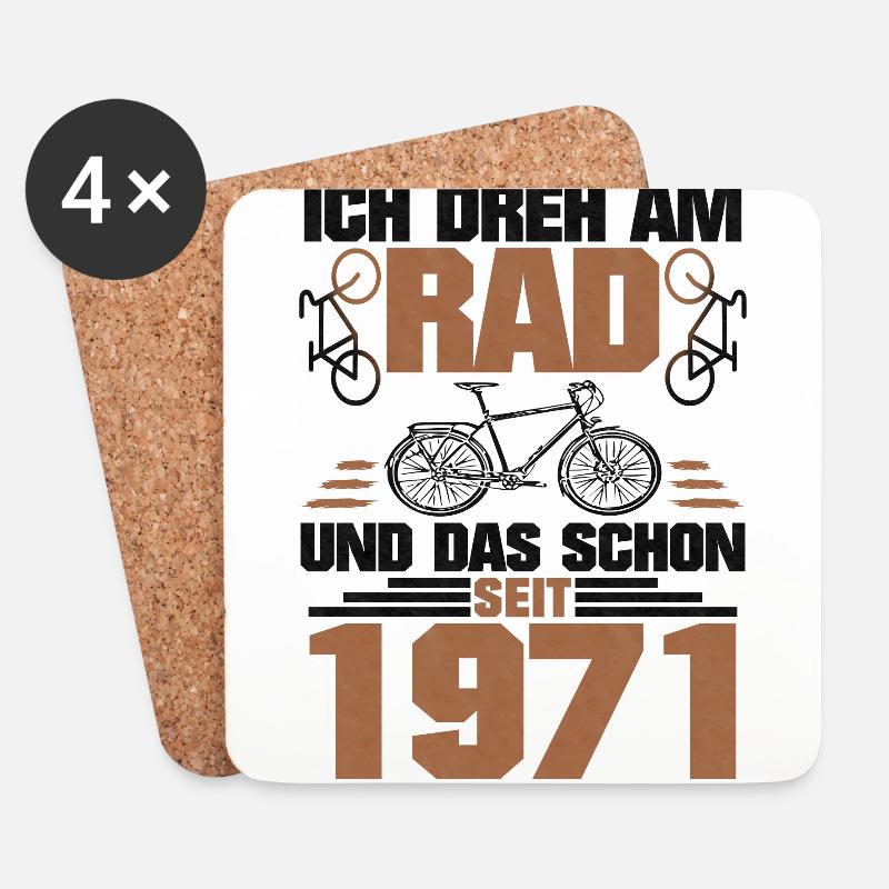 1971 Geboren Und Dreht Am Rad - Untersetzer (4er-Set) - Weiß