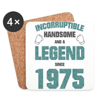 Légende anniversaire 1975 Né cadeau - Dessous de verre (lot de 4) - blanc - Devant