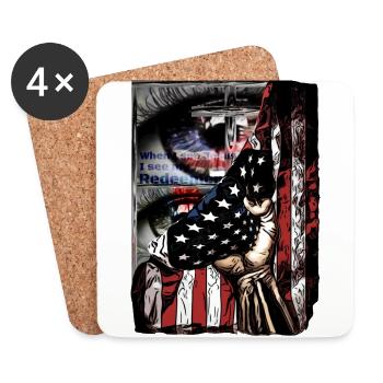 Design for Church Employees America Flag - Coasters (set of 4) - white - Front