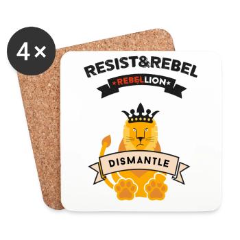 RR22 RebelXLion - Coasters (set of 4) - white - Front