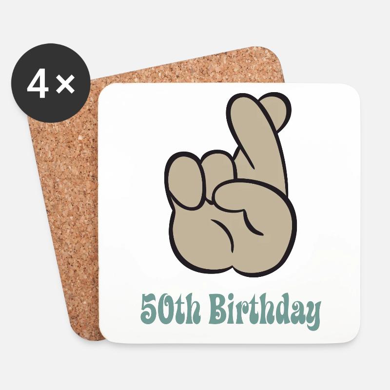 50. Geburtstag 50 Jahre Geschenk - Untersetzer (4er-Set) - Weiß