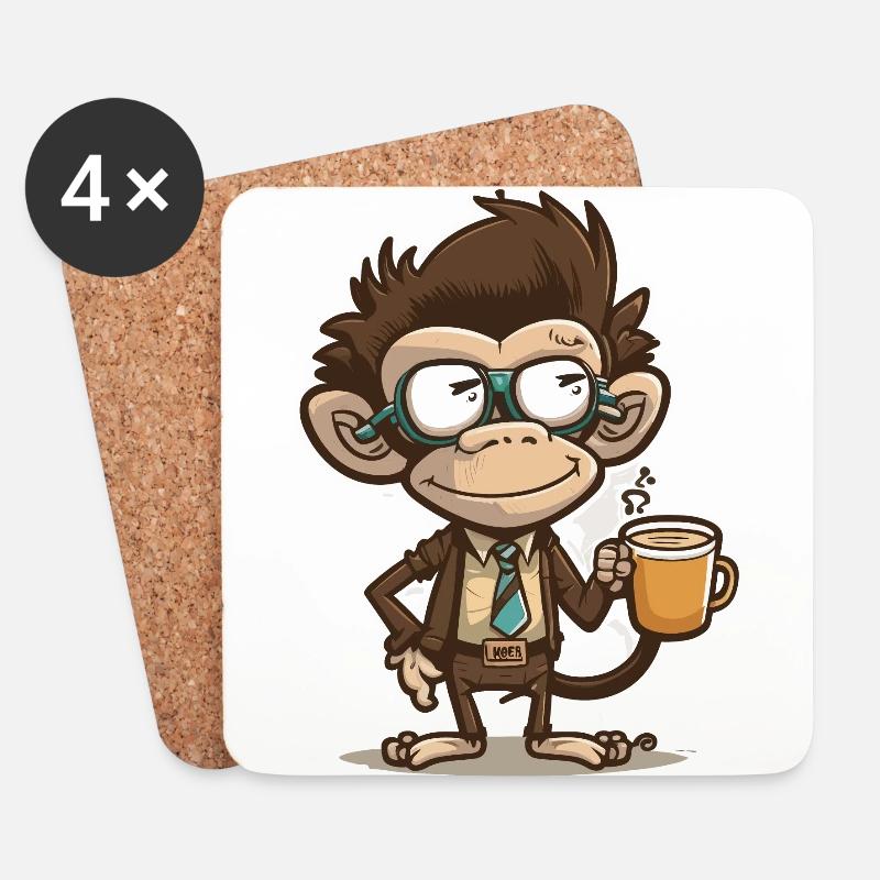Monkey Business - Coasters (set of 4) - white