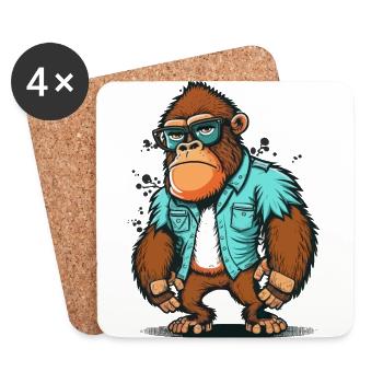 Geek Out, Gorilla! - Coasters (set of 4) - white - Front