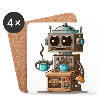Robot-Café - Dessous de verre (lot de 4) - blanc - Devant