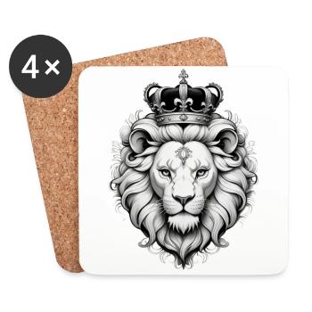 lion roi - Coasters (set of 4) - white - Front