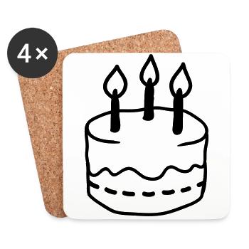 Torte - Line - Untersetzer (4er-Set) - Weiß - Vorne