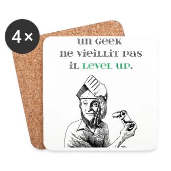 level-up - Dessous de verre (lot de 4) - blanc - Devant