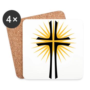 Kreuz - Untersetzer (4er-Set) - Weiß - Vorne