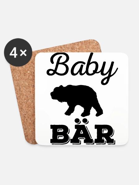 Baby Bär - Vater und Sohn Shirts - Untersetzer (4er-Set) - Weiß