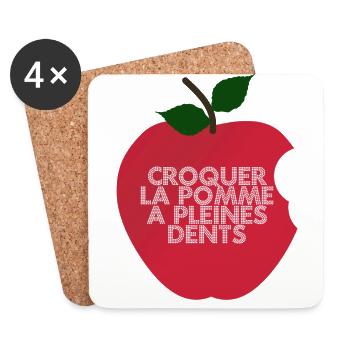 bite of Apple - Coasters (set of 4) - white - Front
