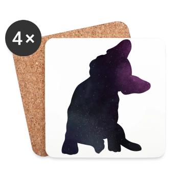 French Bulldog - Untersetzer (4er-Set) - Weiß - Vorne