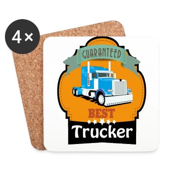 Best Trucker, Lkw Trucker Design - Untersetzer (4er-Set) - Weiß - Vorne