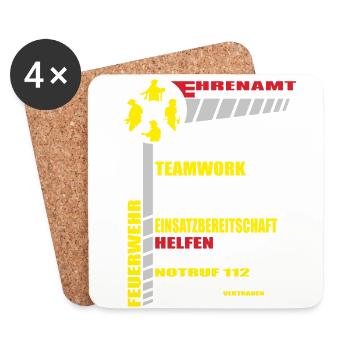 Ehrenamt aus Überzeugung - Untersetzer (4er-Set) - Weiß - Vorne