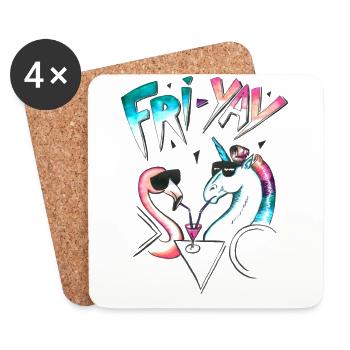 FRI-YAY - Coasters (set of 4) - white - Front