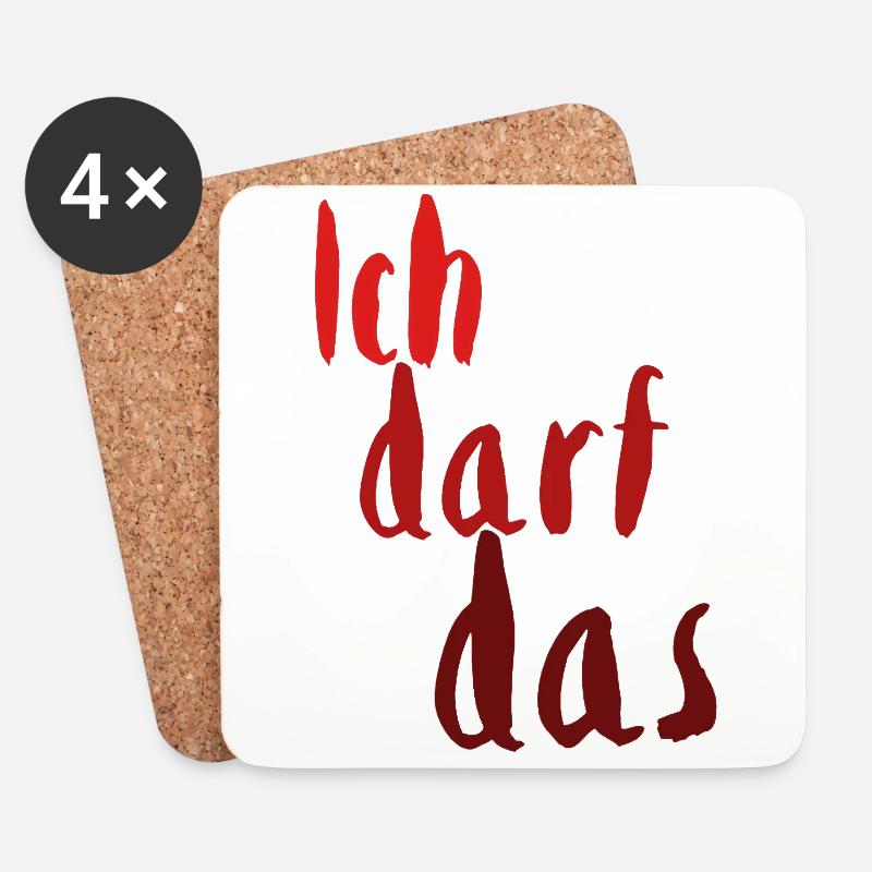 Ich darf das rot1 - Untersetzer (4er-Set) - Weiß
