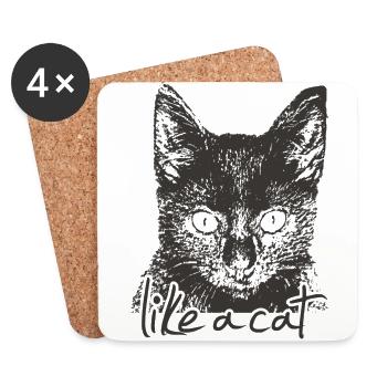 Cat - Untersetzer (4er-Set) - Weiß - Vorne