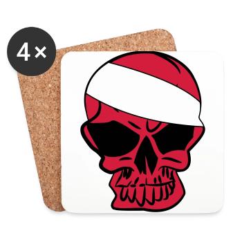Anarcho Skull Anarchie anarchy - Untersetzer (4er-Set) - Weiß - Vorne