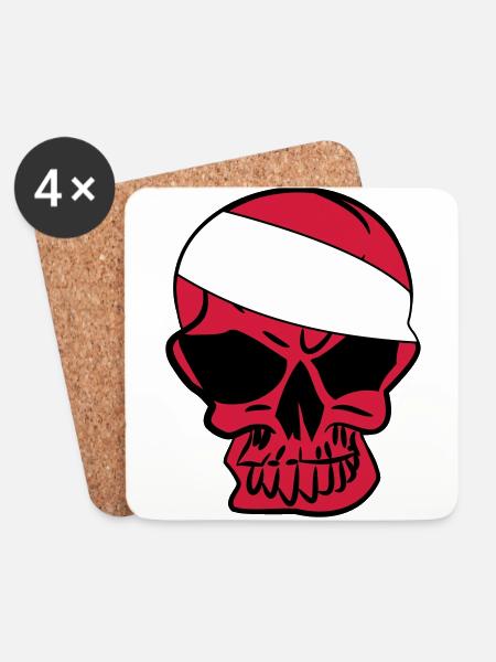 Anarcho Skull Anarchy anarchy - Coasters (set of 4) - white