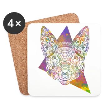 Kelpie Maori - Dessous de verre (lot de 4) - blanc - Devant
