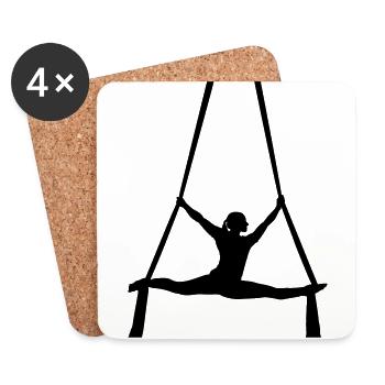 silhouette acrobate - Dessous de verre (lot de 4) - blanc - Devant