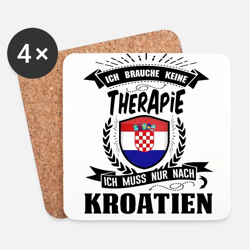 Therapie Kroatien BLK - Untersetzer (4er-Set) - Weiß