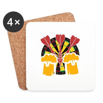 darts and beer - Coasters (set of 4) - white - Front