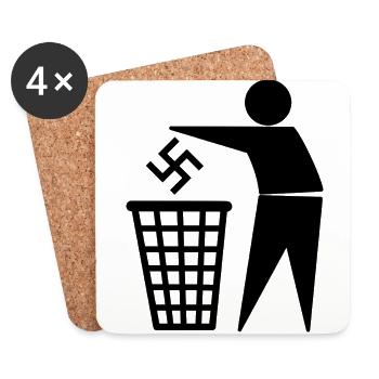 contre les nazis - Dessous de verre (lot de 4) - blanc - Devant