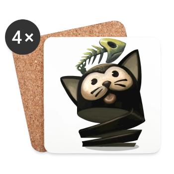 kitty - Coasters (set of 4) - white - Front