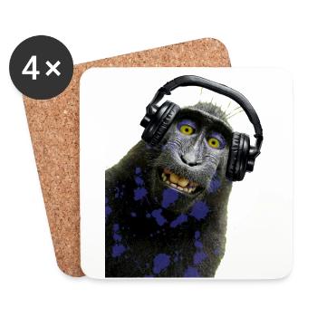 Shirt Monkey Music by CustomStyle - Coasters (set of 4) - white - Front