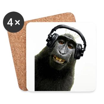 Shirt Monkey Music by CustomStyle - Coasters (set of 4) - white - Front