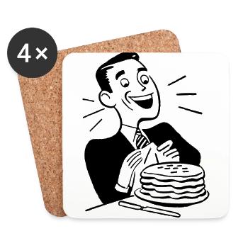 Pfannkuch crêpes crêpes petit déjeuner fruehstueck6 - Dessous de verre (lot de 4) - blanc - Devant