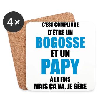 c'est compliqué d'être un bogosse et un papy - Dessous de verre (lot de 4) - blanc - Devant