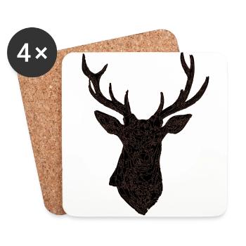 Deer - Coasters (set of 4) - white - Front
