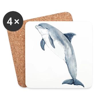 Bottlenose dolphin - Bottlenose dolphin - Grand dauphin - Coasters (set of 4) - white - Front
